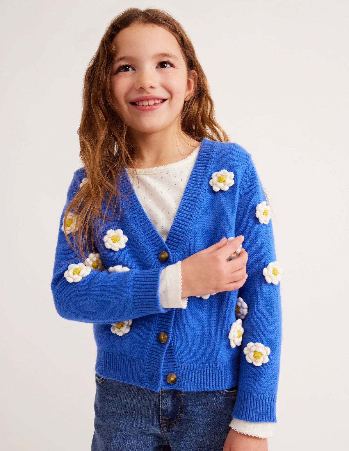 Fun Crochet Cardigan-Blue Heron Daisy