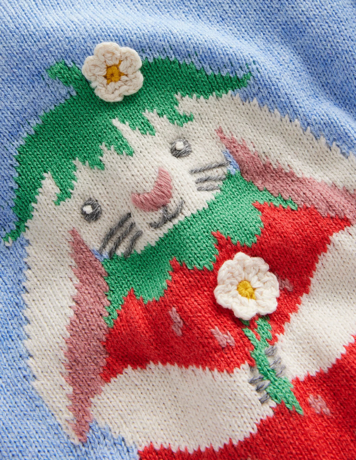 Novelty Logo Sweater-Pebble Blue Strawberry