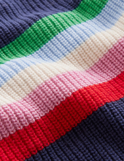 Stripe Knitted Jumper-Sapphire Blue