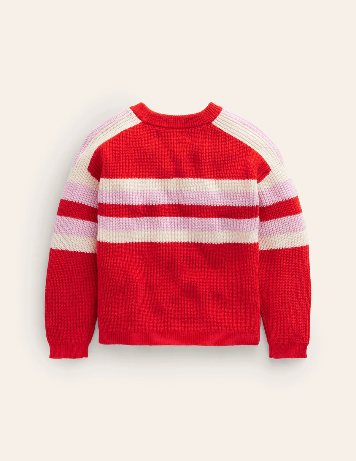 Stripe Knitted Jumper-Poppy Red