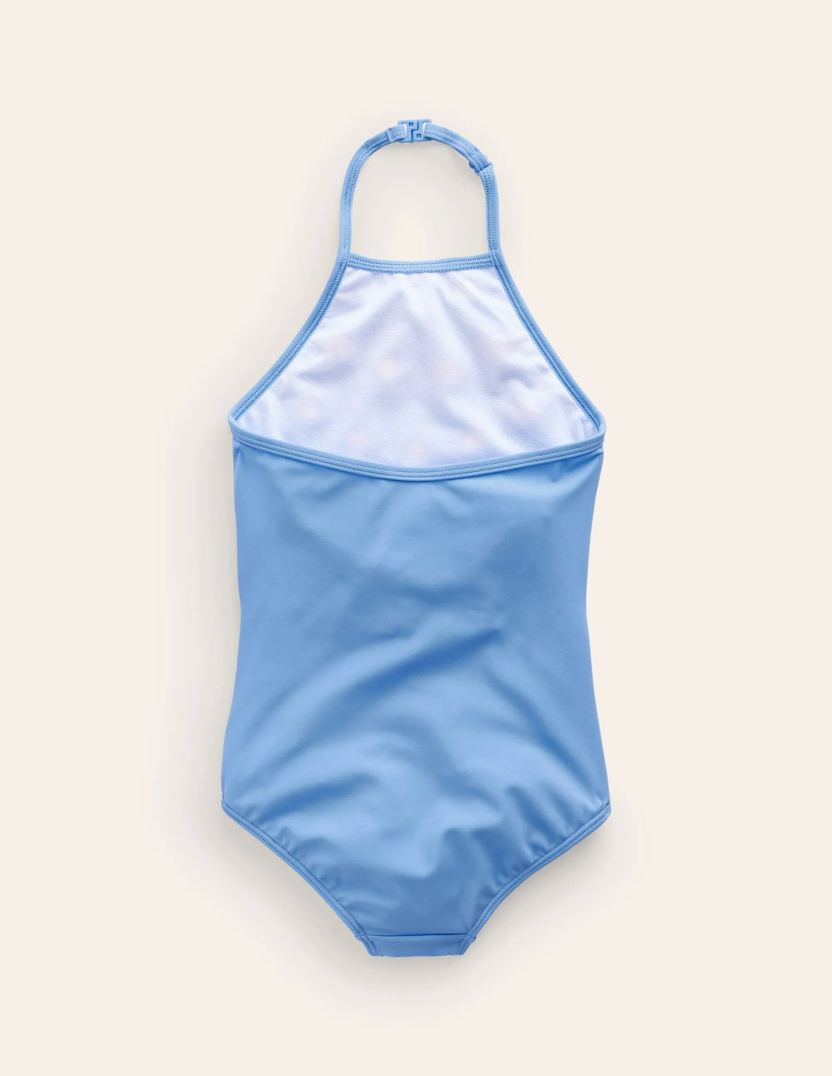 Halterneck Flutter Swimsuit-Blue Multi Flower