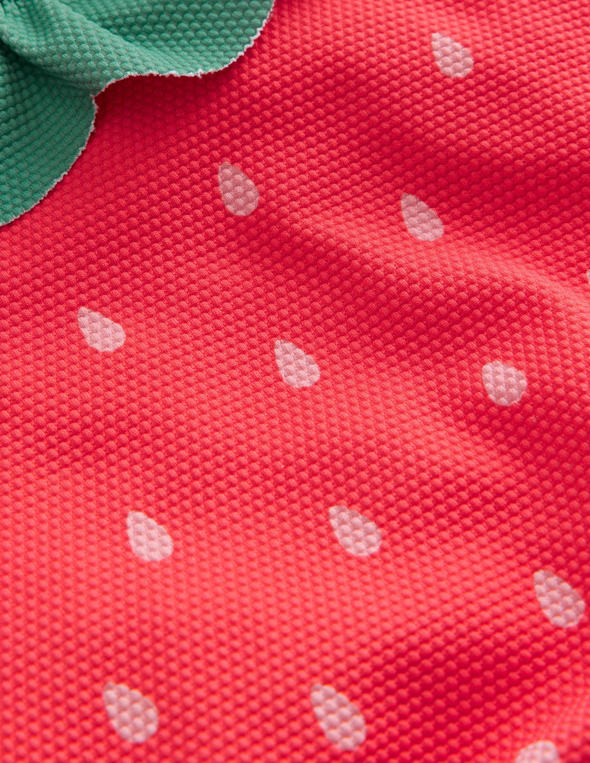 One Shoulder Textured Swimsuit-Jam Strawberry Pip