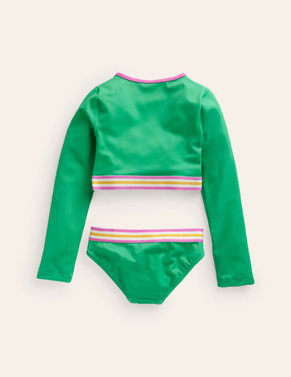 Long Sleeve Flower Set-Green Flowers