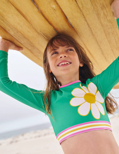 Long Sleeve Flower Set-Green Flowers