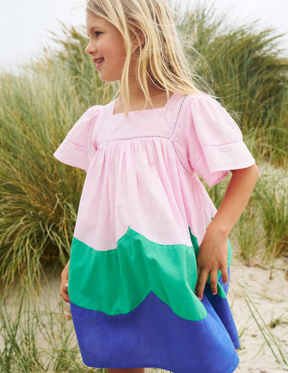 Lightweight Vacation Dress-Sugared Almond Pink Scallop