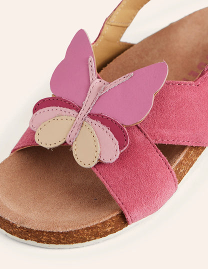 Novelty Cross Over Sandals-Pink Butterfly