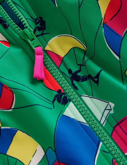 Long-sleeved Swimsuit-Pea Green Kite Surfers