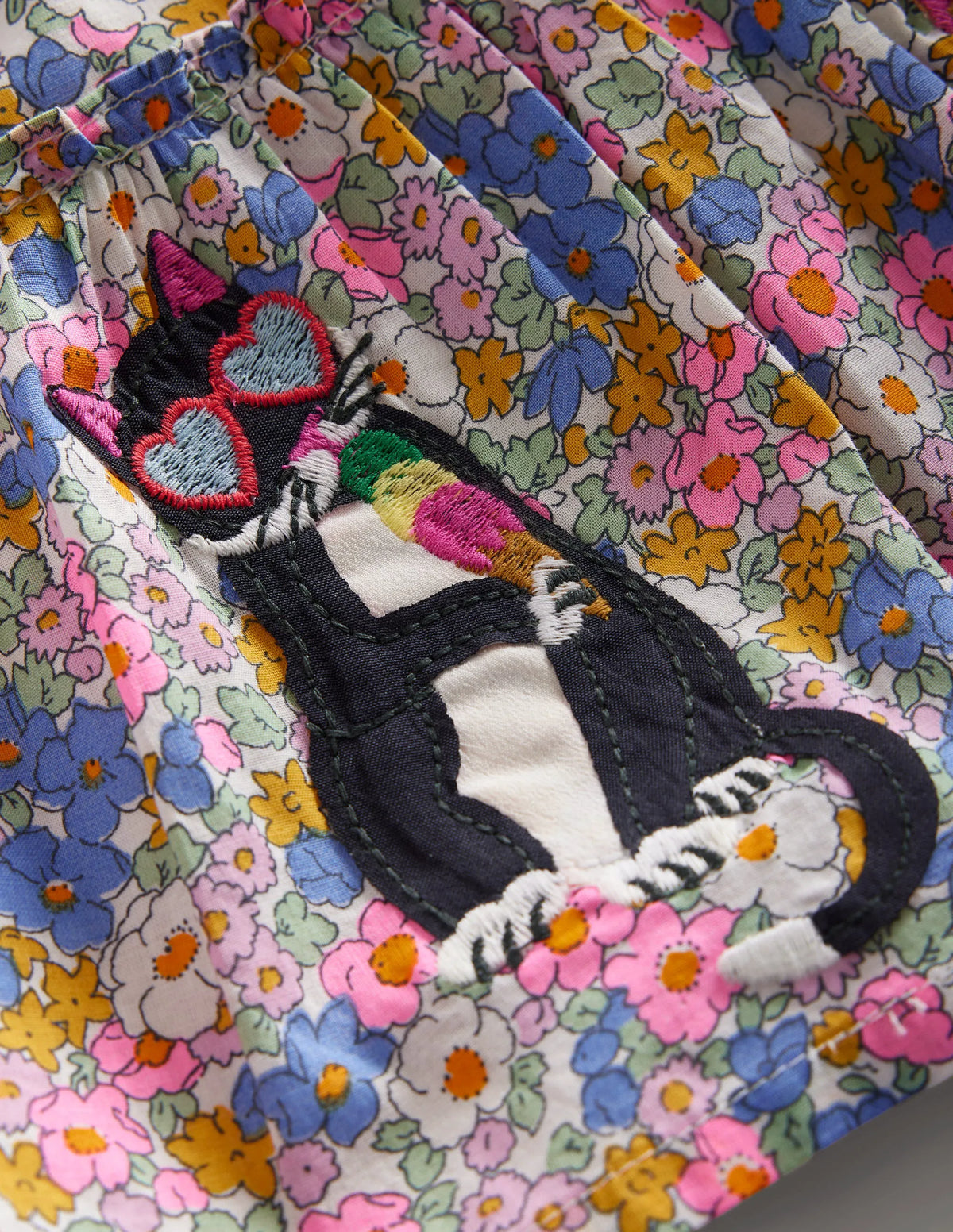 Appliqué Skirt-Festival Pink Nautical Cats