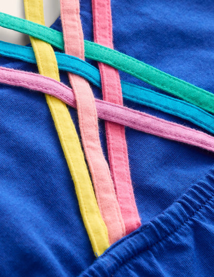 Rainbow Cross-Back Tank-Sapphire Blue