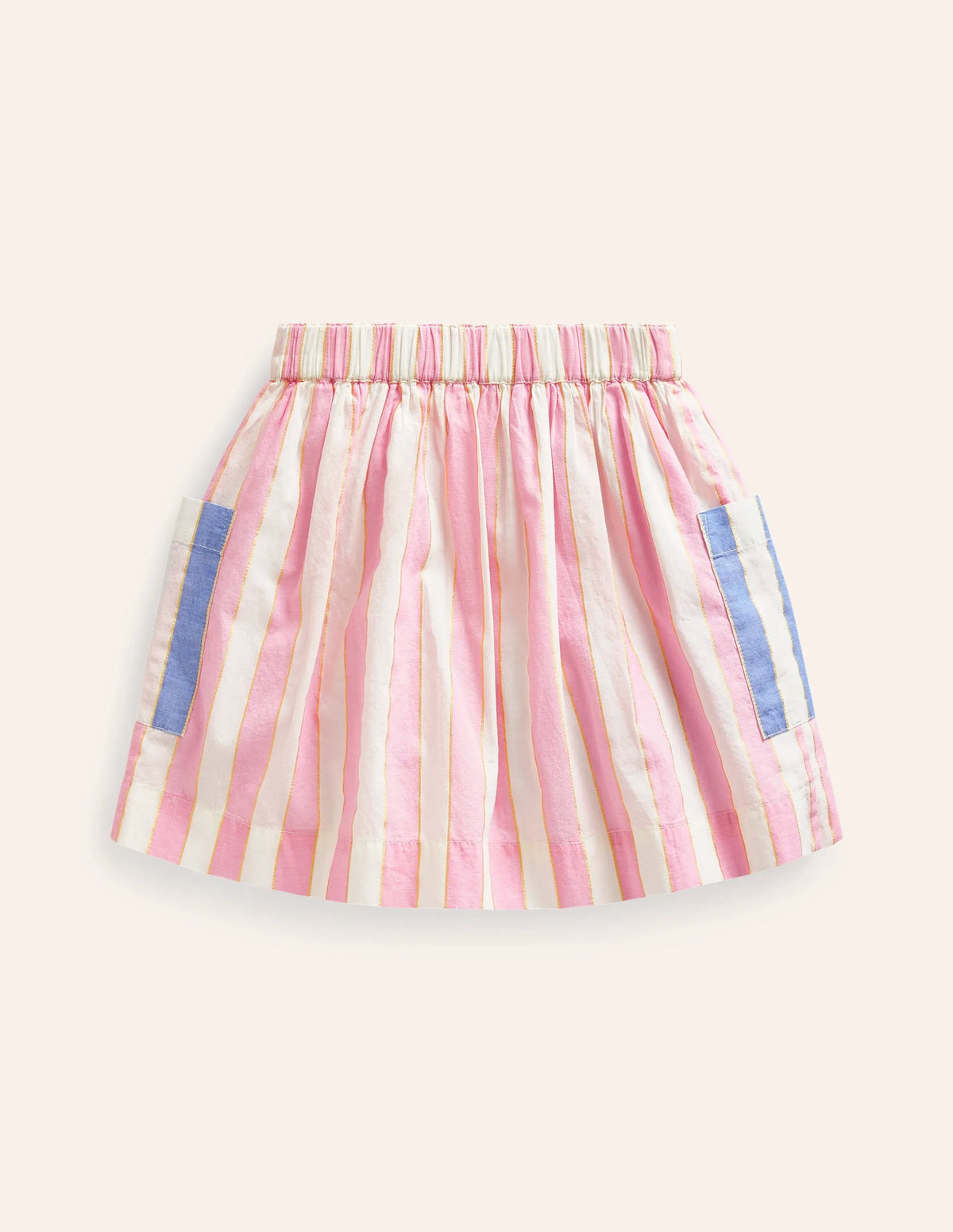Pull On Twirly Skirt-Pink Lurex Stripe