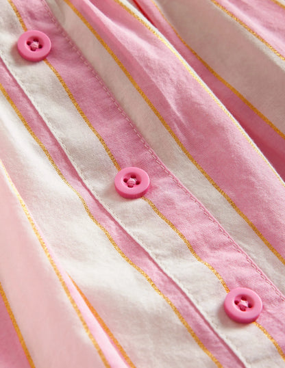 Pull On Twirly Skirt-Pink Lurex Stripe