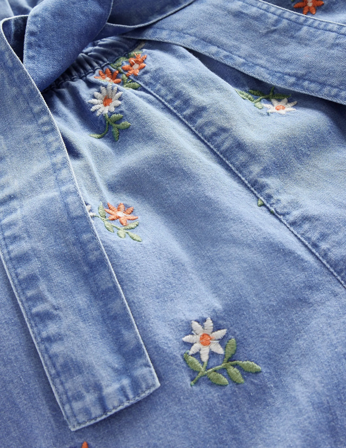 Printed Wide Leg Pants-Mid Vintage Embroidered