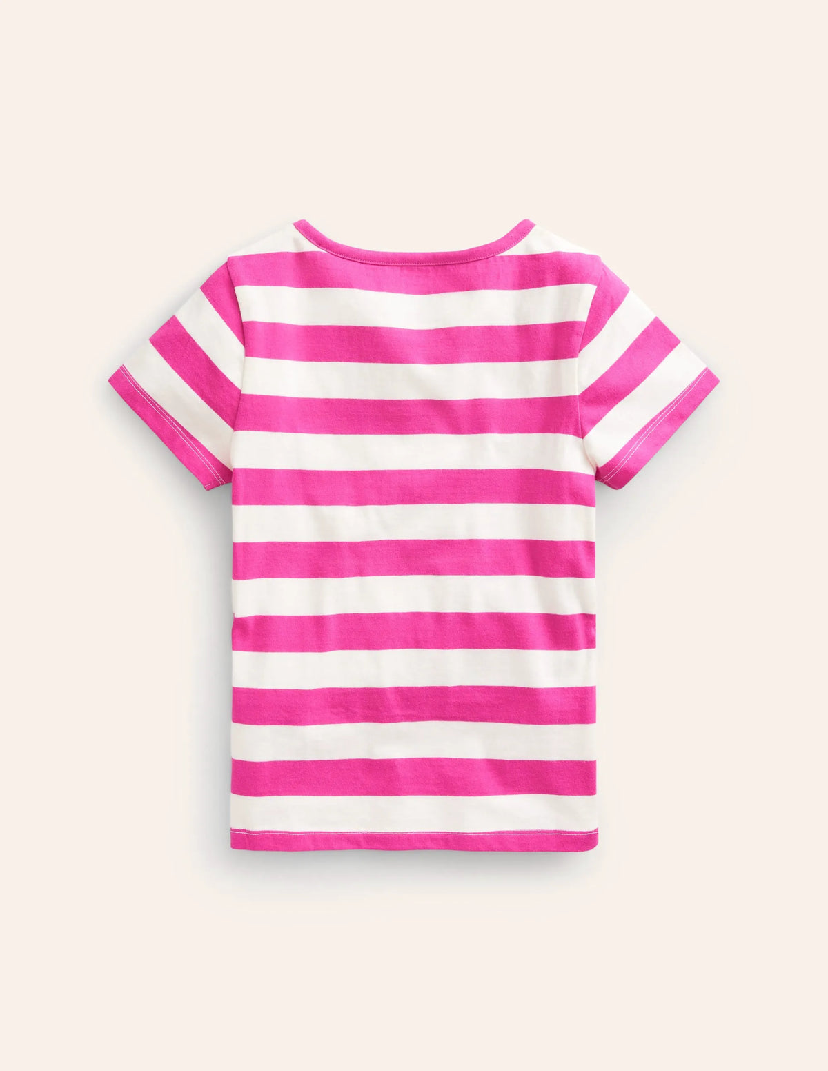 Short Sleeve Appliqué T-shirt-Pink/Ivory Lynx