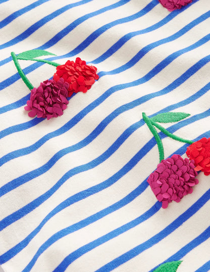 Flutter Short Sleeve T-Shirt-Vanilla Pod/ Cabanna Blue