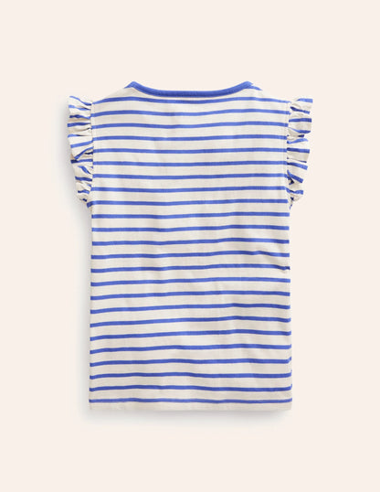 Flutter Short Sleeve T-Shirt-Wisteria Blue/Vanilla Pod