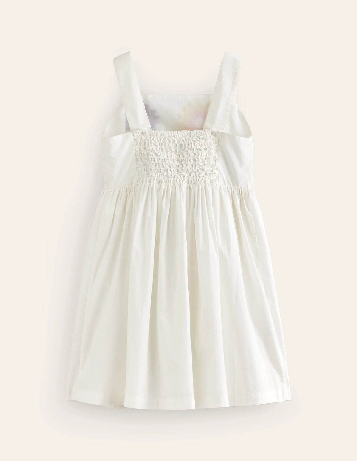 Textured Appliqué Dress-Ivory Flowers