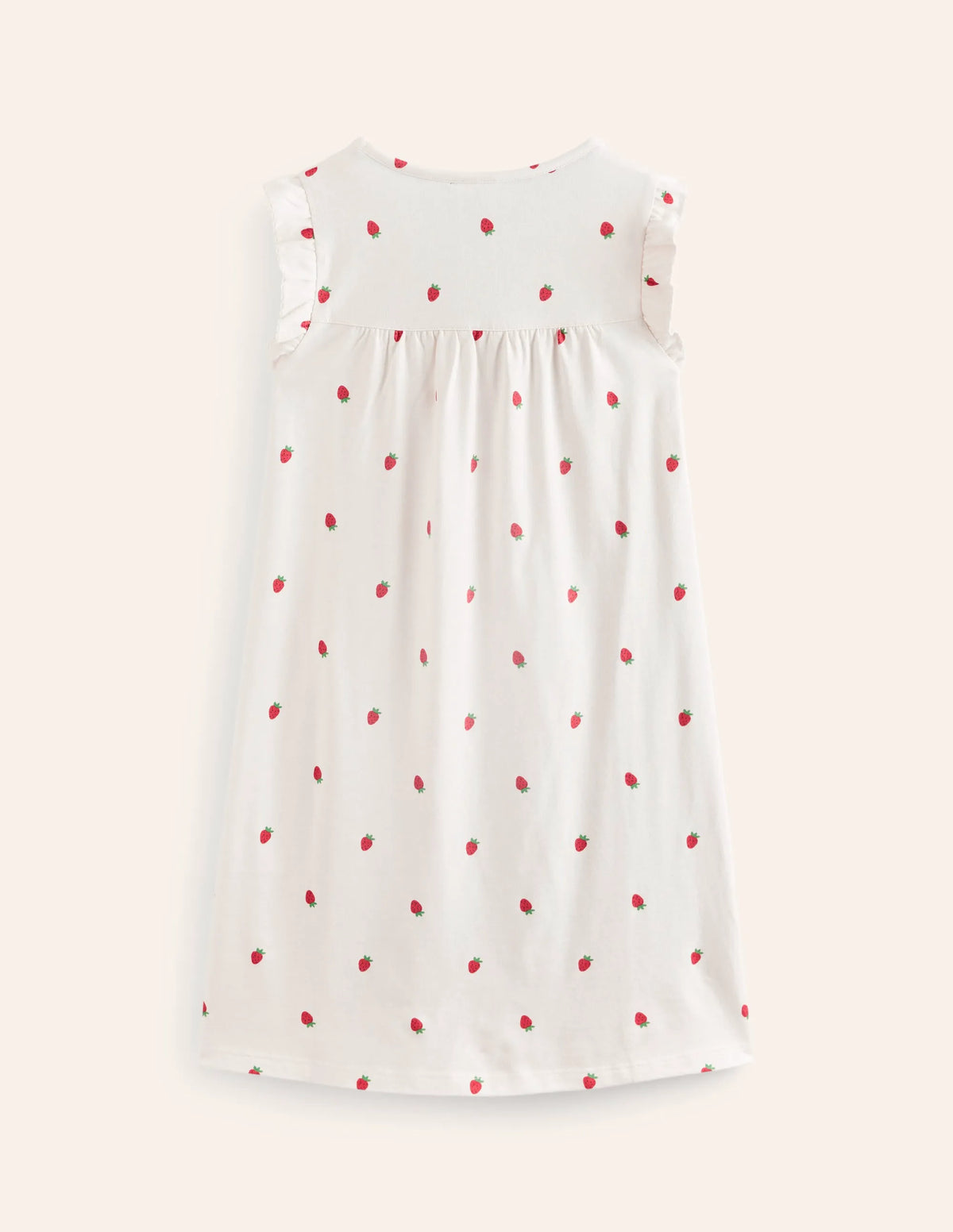 Short-Sleeve Nightie-Ivory Strawberry