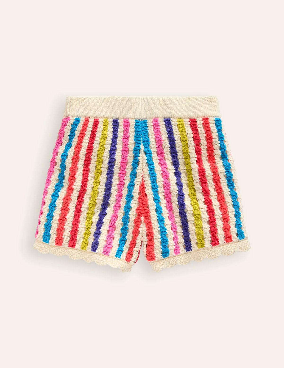 Stripe Knitted Shorts-Multi Stripe