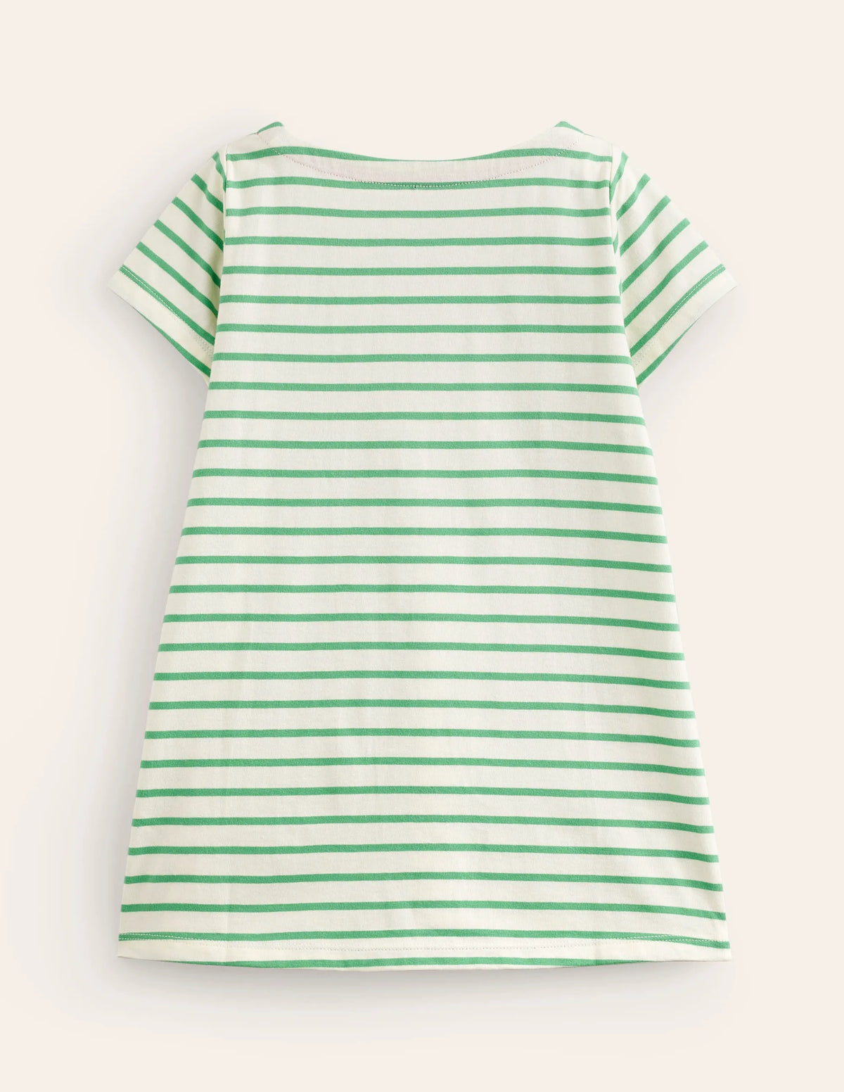 Fun Pocket Appliqué Tunic-Ivory/Brook Blue Stripe