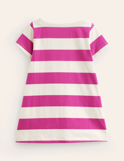 Fun Pocket Appliqué Tunic-Stripe Safari Animal