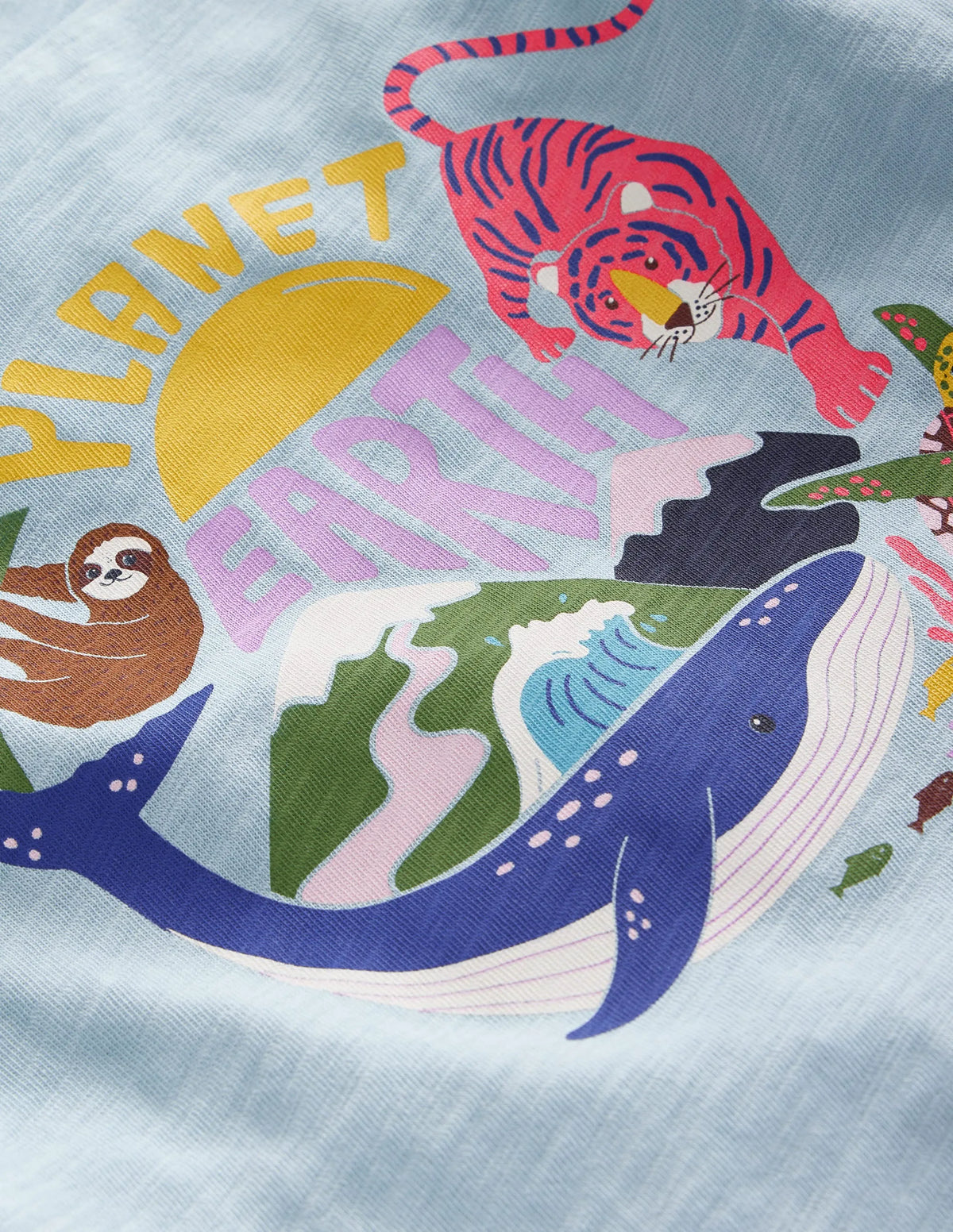 Printed T-shirt-Blue Earth