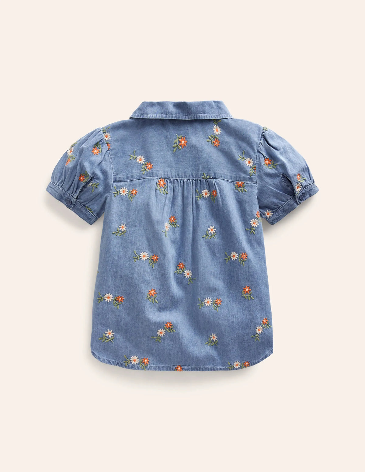 Peter Pan Collar Shirt-Mid Vintage Embroidered