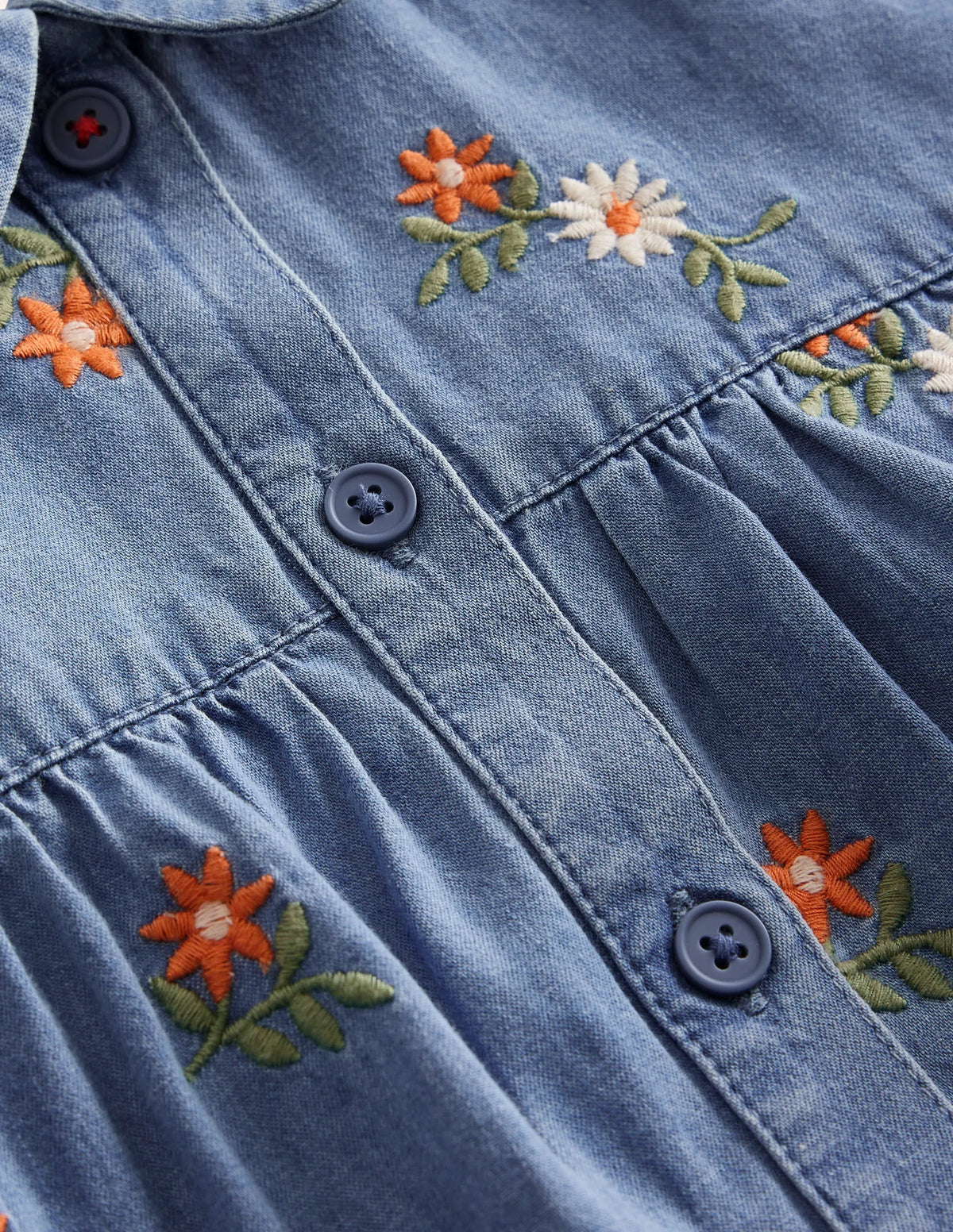 Peter Pan Collar Shirt-Mid Vintage Embroidered