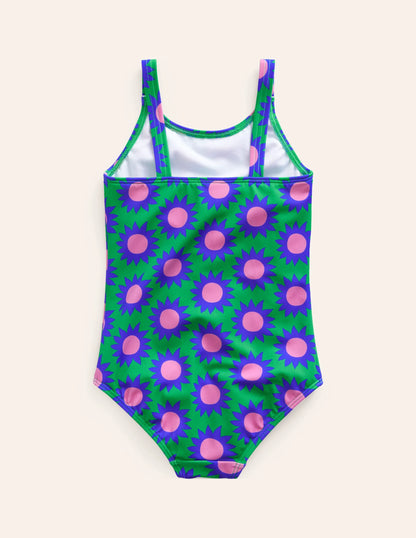 Fun Printed Swimsuit-Runner Bean Sunflower Geo