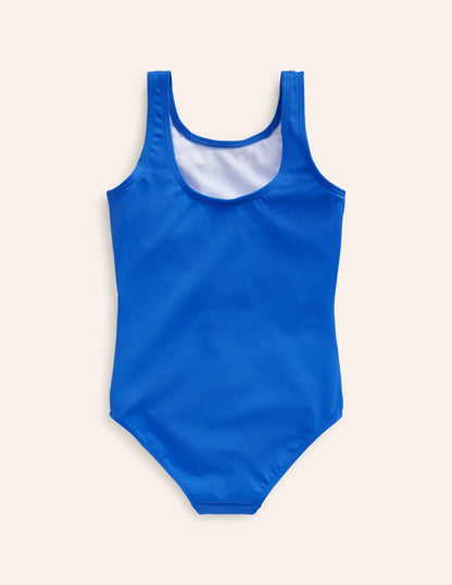Fun Appliqué Swimsuit-Aqua Blue Dolphin