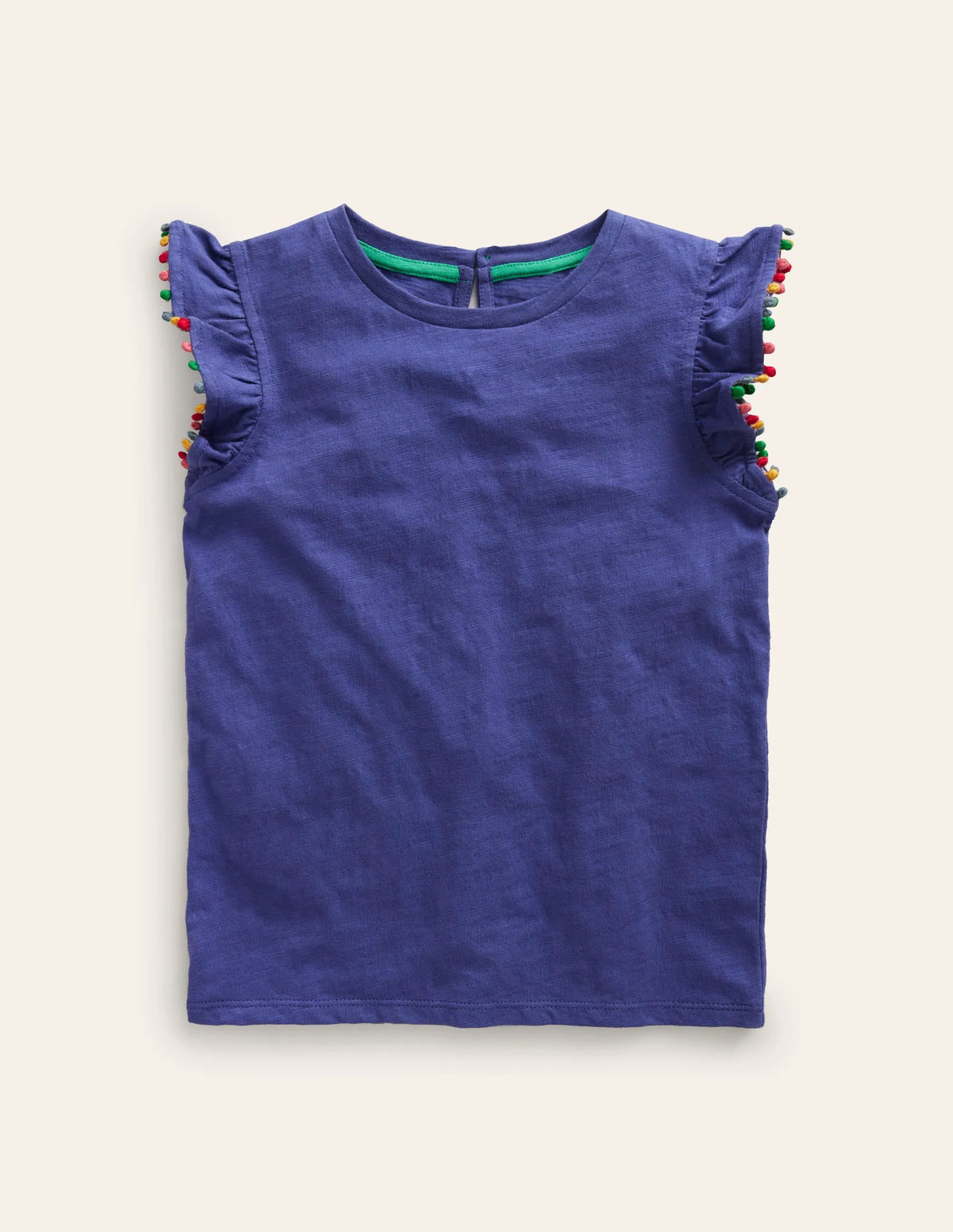 Pom Trim T-Shirt-Soft Starboard