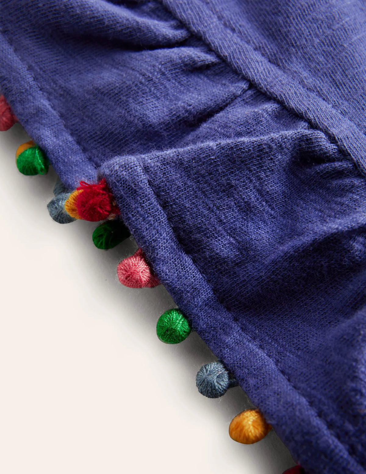 Pom Trim T-Shirt-Soft Starboard