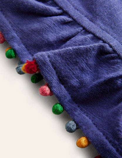 Pom Trim T-Shirt-Soft Starboard