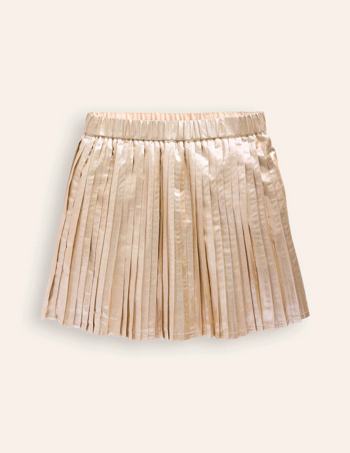 Pleated Mini Skirt-Gold Metallic