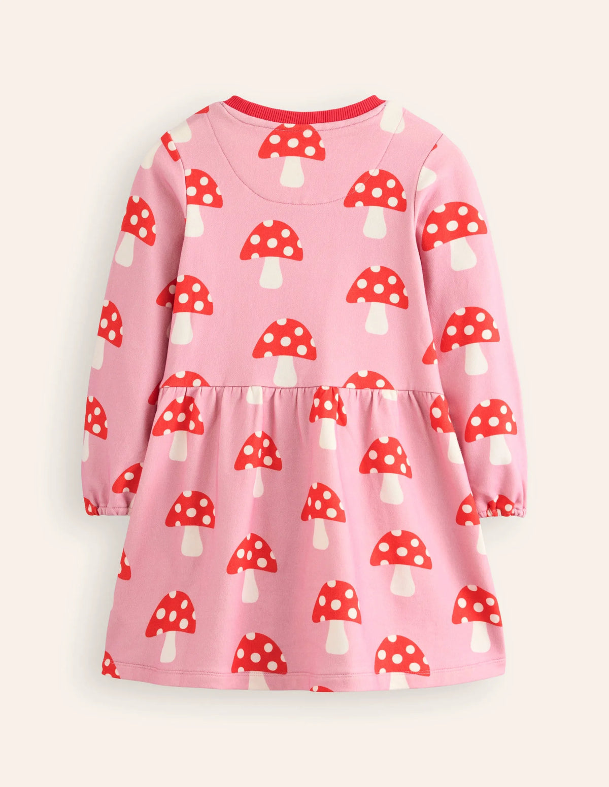 Loopback Sweatshirt Dress-Vintage Pink Toadstools