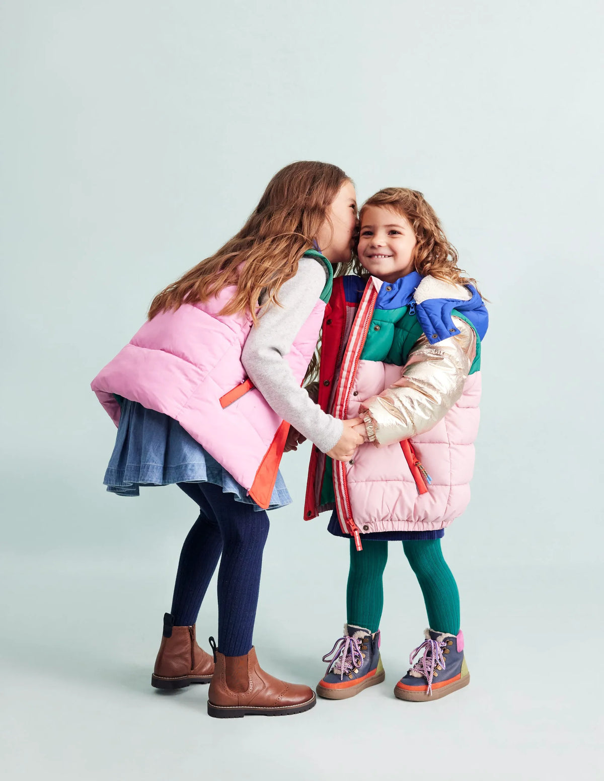 2-in-1 Padded Coat-Multi Metallic Colourblock