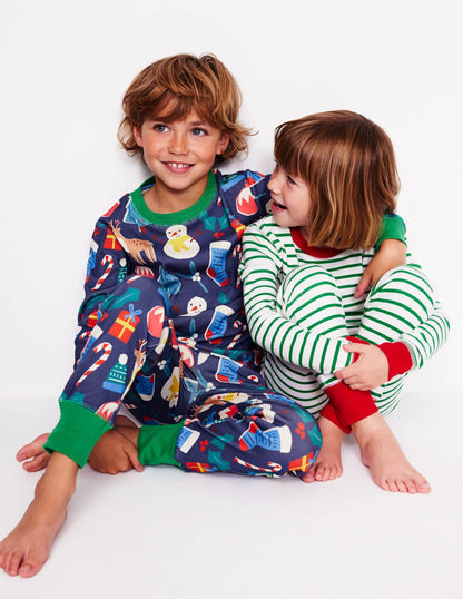 Twin Pack Snug Pajamas-Jam Red Christmas