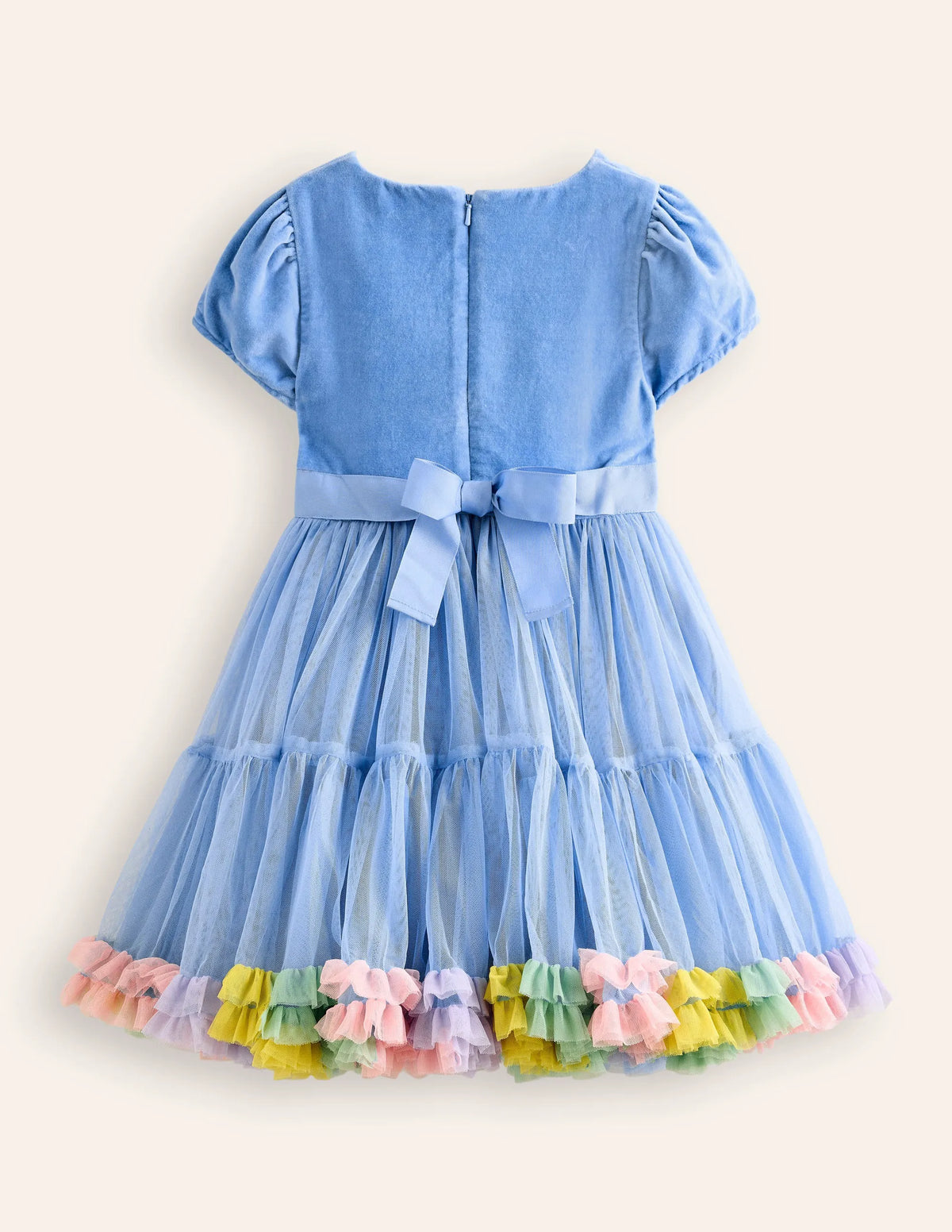 Beth Velvet Bodice Tulle Dress-Forget Me Not