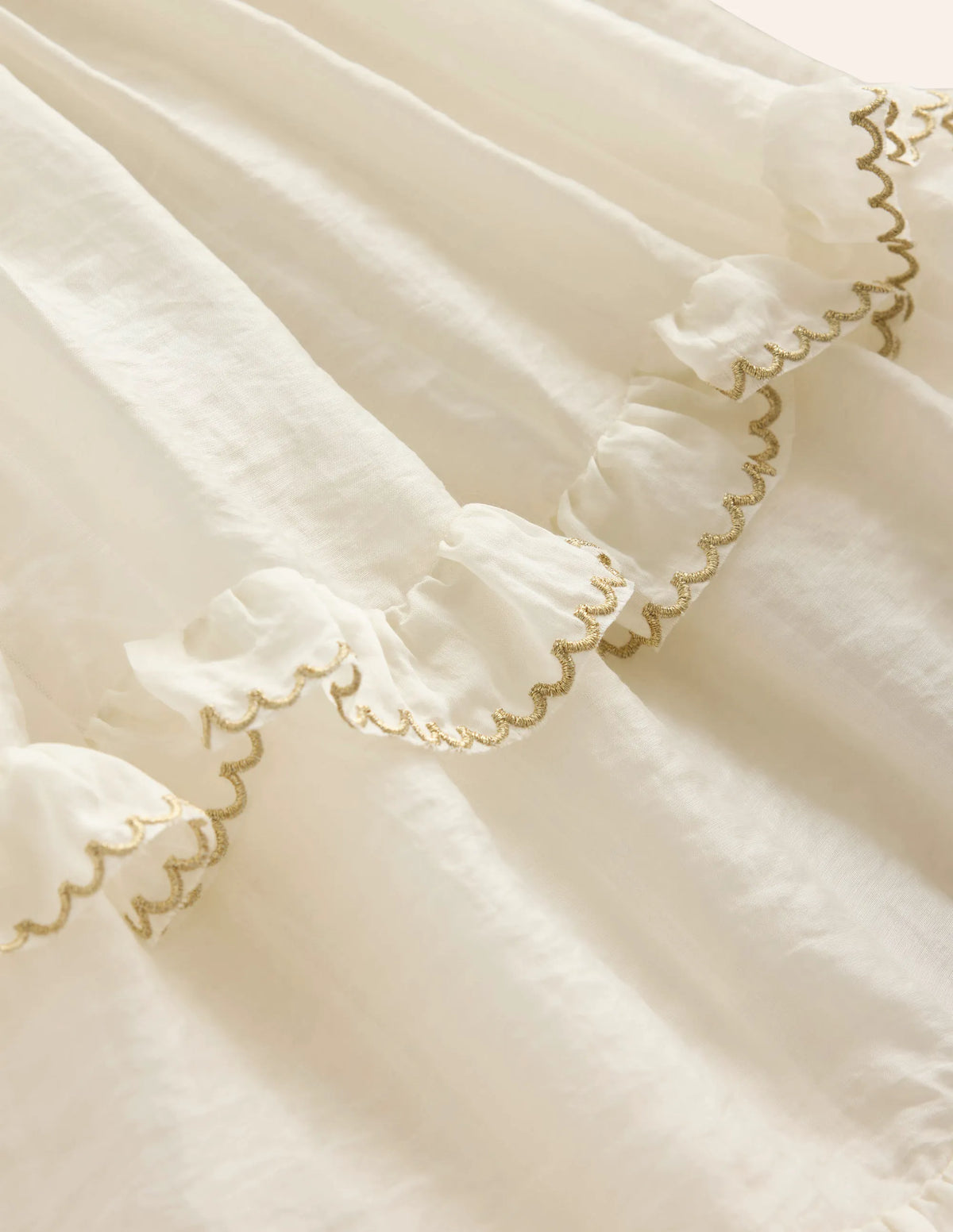 Organza Angel Ruffle Dress-Ivory