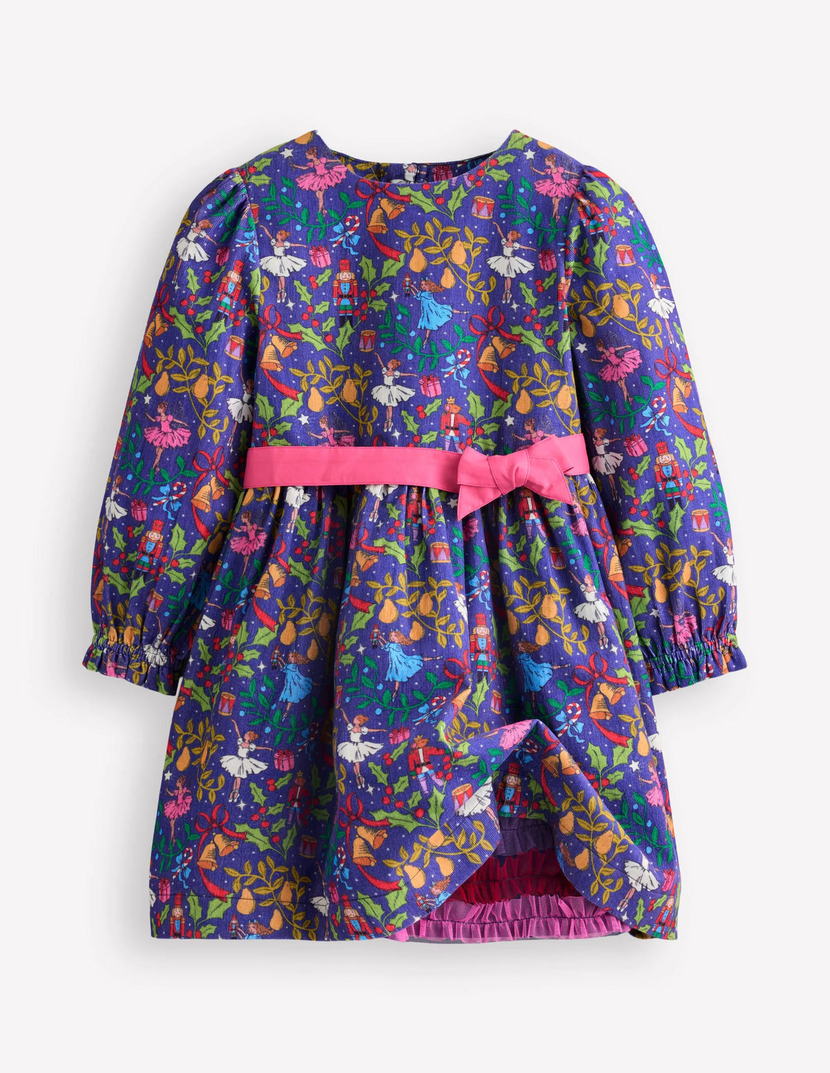 Peggy Cord Party Dress-Starboard Blue Nutcracker