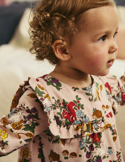 Jersey Ruffle Dress-French Pink Harvest
