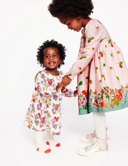 Jersey Ruffle Dress-French Pink Harvest
