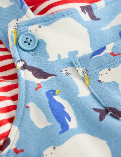 Jersey Overalls Set-Glacier Blue Arctic Animals