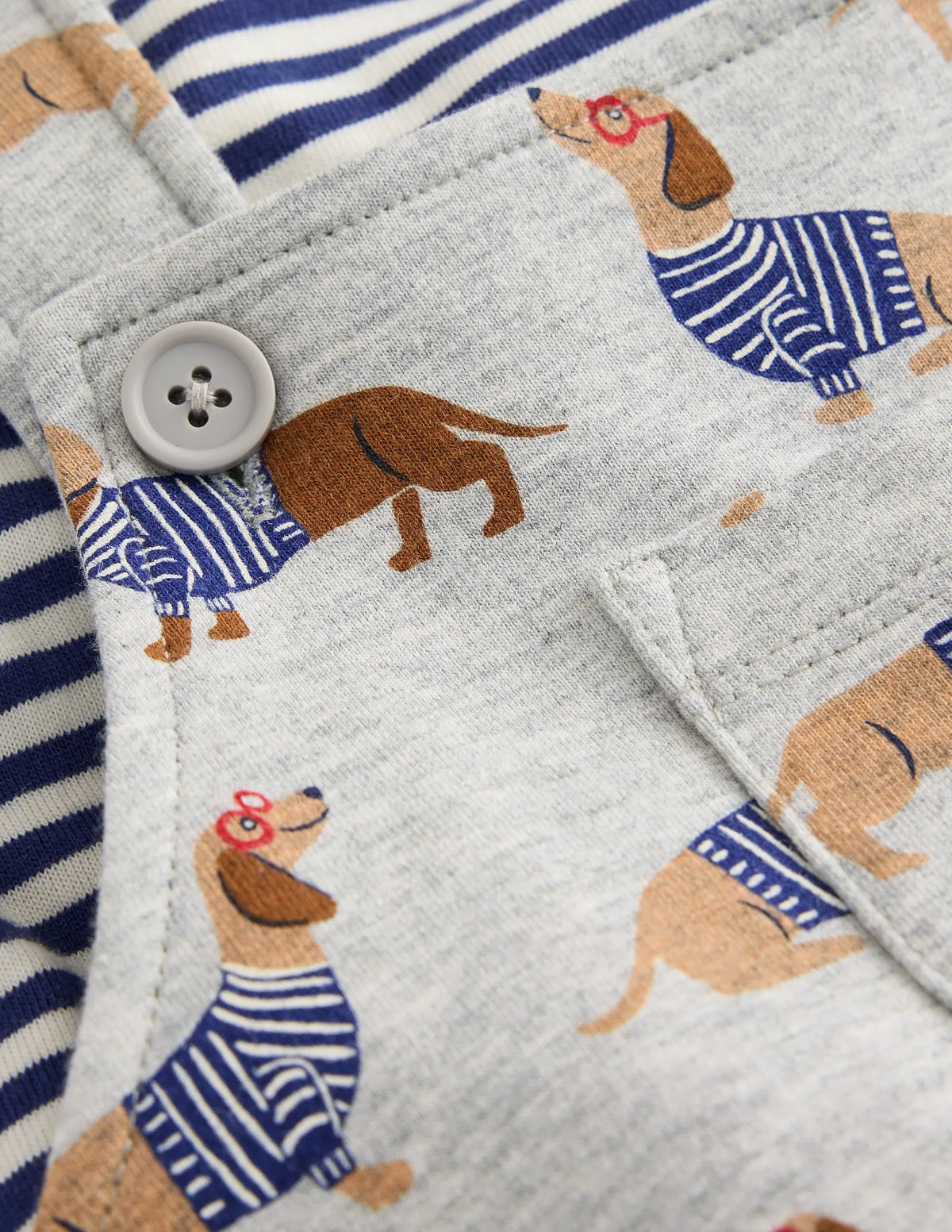 Jersey Overalls Set-Grey Sausage Dogs