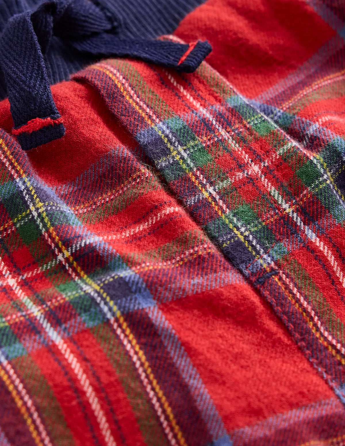 Cosy Lined Pants-Red and Blue Check