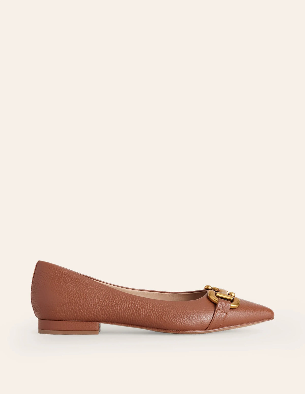 Iris Snaffle Ballet Flats-Tan