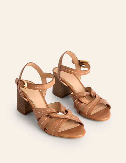 Block Heel Sandal-Tan