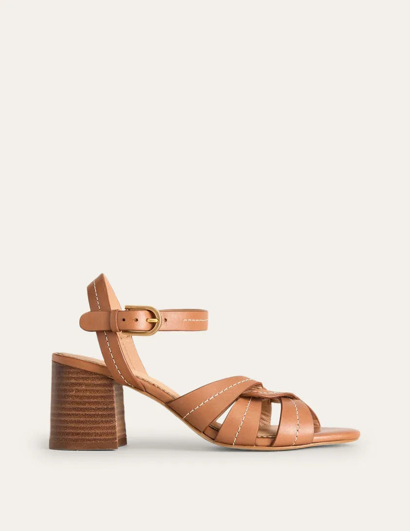 Block Heel Sandal-Tan