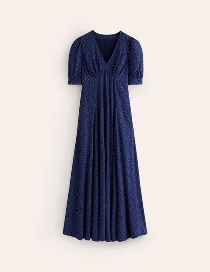 Rosie Godet Tea Dress-Directoire Blue, Abstract Dot