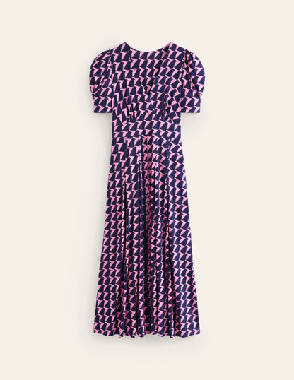 Kristen Pleated Jersey Dress-Strawberry Sherbert, Birdie