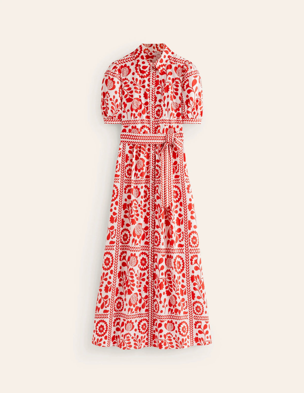 Alexa Maxi Shirt Dress-Rouge, Vine Tile